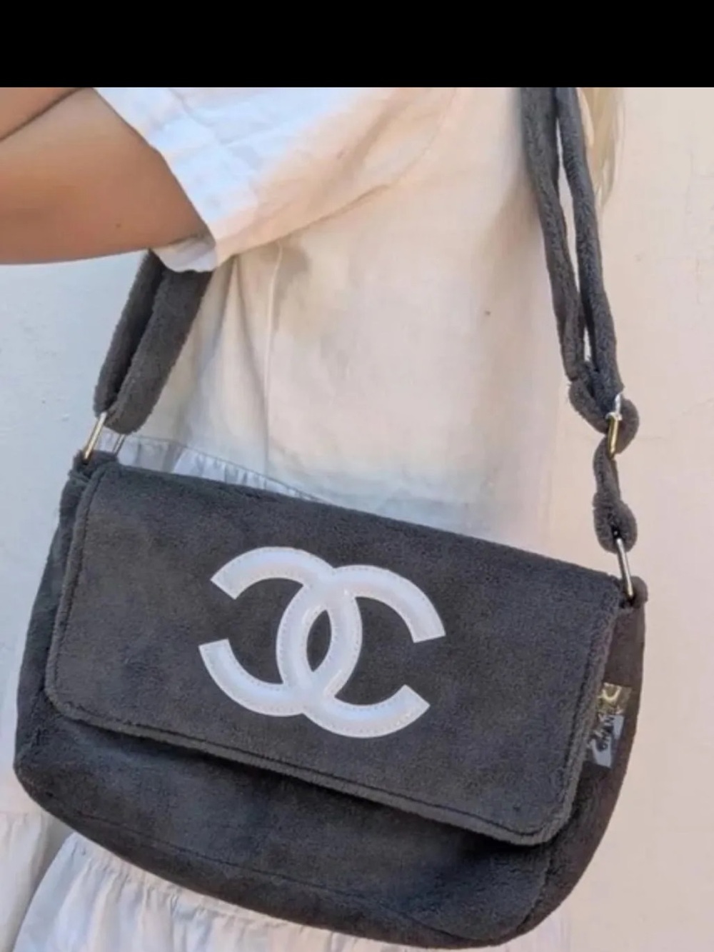 Gray GWP Precision Shoulder Bag with White Logo Accent